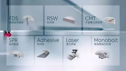 ES8白車身7種鋁合金連接技術